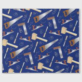 Papier Cadeau Outils de menuiserie pour menuisier (Plat)