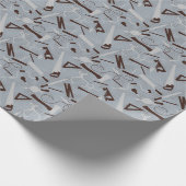 Papier Cadeau Outils de menuiserie, travail du bois (Coin)