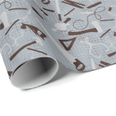 Papier Cadeau Outils de menuiserie, travail du bois (Coin rond)