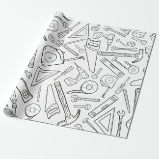 Papier Cadeau Outils noir et blanc