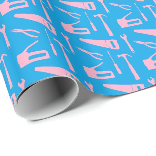 Papier Cadeau outils roses emballage papier (Coin rond)