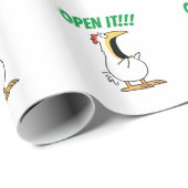 Papier Cadeau OUVREZ-LE ! Poulet hurlant (Coin rond)