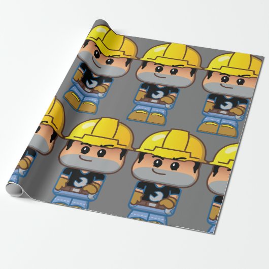 Papier Cadeau Ouvrier du bâtiment (Déroulé)