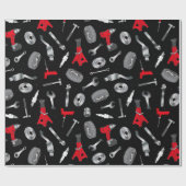 Papier Cadeau Ouvrier mécanicien de réparation automobile de gar (Plat)