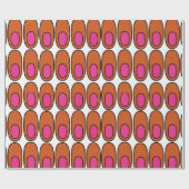 Papier Cadeau Ovales orange et rose (Plat)