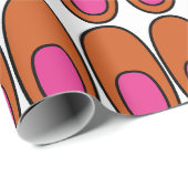 Papier Cadeau Ovales orange et rose (Coin rond)