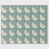 Papier Cadeau Over the Moon Bear Baby Shower (Plat)