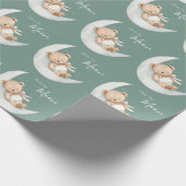 Papier Cadeau Over the Moon Bear Baby Shower (Coin)