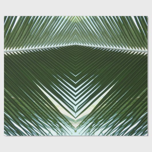 Papier Cadeau Overlapping Palm Fronds Tropical Green Abstract (Plat)