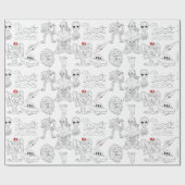 Papier Cadeau OVNI, Alien, Bigfoot Cryptid Birthday (Plat)