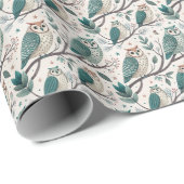Papier Cadeau Owl Wrapping Paper | Woodland Animal Gift Wrap (Coin rond)