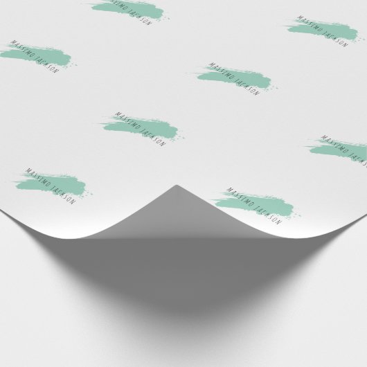 Papier Cadeau Own Name Decorative Chic Plain Simple Blue White (Coin)