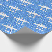 Papier Cadeau P-38 Éclair blanc sur bleu (Coin)