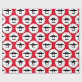 Papier Cadeau P-38 Silhouette de foudre Cercle blanc Arrière rou (Plat)