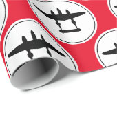 Papier Cadeau P-38 Silhouette de foudre Cercle blanc Arrière rou (Coin rond)