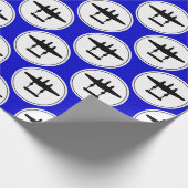 Papier Cadeau P-38 Silhouette de foudre Cercle blanc Bleu arrièr (Coin)