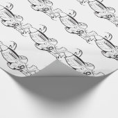 Papier Cadeau P-51 MUSTANG noir et blanc (Coin)