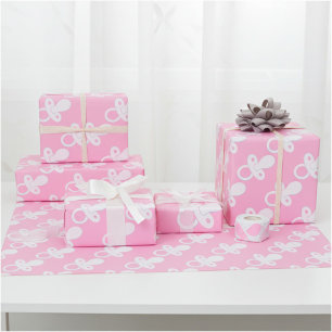 Papier Cadeau Pacifique rose pour la petite fille à naître, Baby