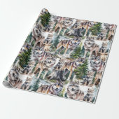 Papier Cadeau Pack Forêt De Bois De Loups (Déroulé)
