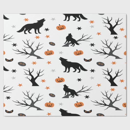 Papier Cadeau Pack Loup déplaisant mou Halloween (Plat)