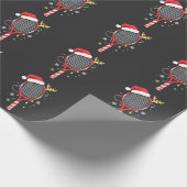 Papier Cadeau Paddle de tennis avec chapeau de Santa et lumières (Coin)