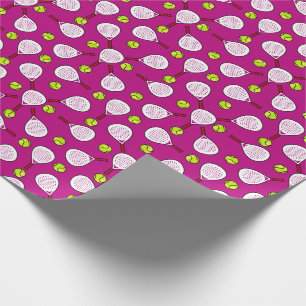 Papier Cadeau 🎾Padel Rally Wrap rose vif