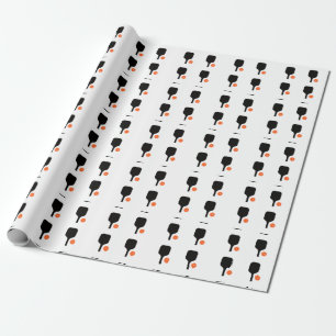 Papier Cadeau Pagaie de Pickleball & pickleball orange