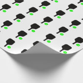 Papier Cadeau Pagaies de Pickleball & balles vertes (Coin)