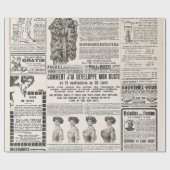 Papier Cadeau Page de journal avec publicité antique (Plat)