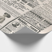 Papier Cadeau Page de journal avec publicité antique (Coin)