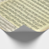 Papier Cadeau Pages de manuscrit de musique de Bach (Coin)