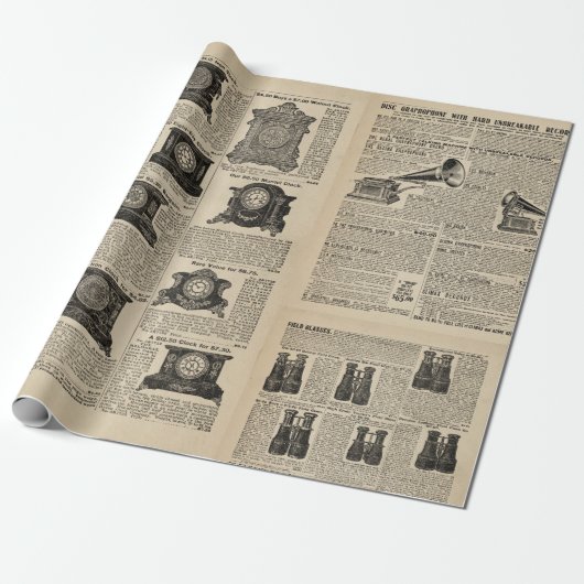 Papier Cadeau Pages du catalogue Steampunk (Déroulé)