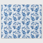 Papier Cadeau Pagoda Garden in Blue Porcelain (Plat)