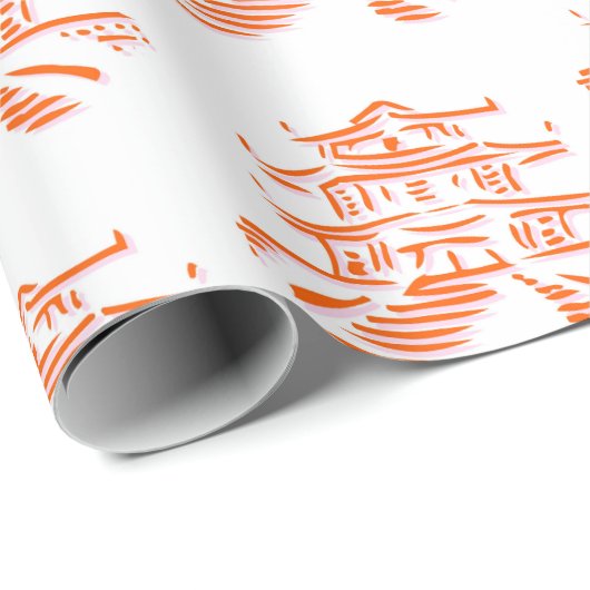 Papier Cadeau Pagode Pagode cadeau Papier à envelopper (Coin rond)