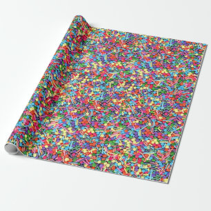 Papier Cadeau Paillettes arc-en-ciel Rainbow Jimmies