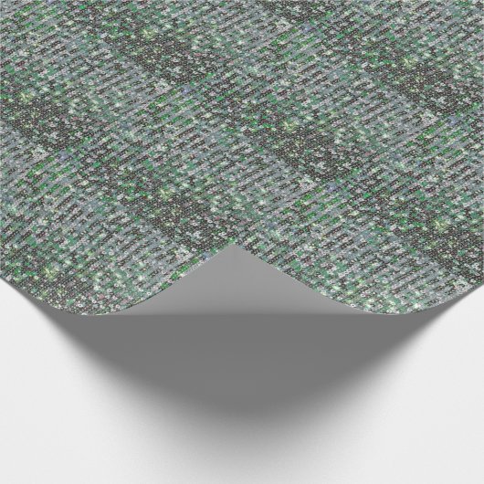 Papier Cadeau Paillettes de parties scintillant émeraude vert (Coin)