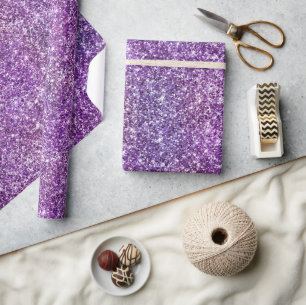 Papier Cadeau Paillettes dégradé iridescent rose et violet