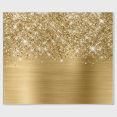 Papier Cadeau Paillettes dorées Glamour (Plat)