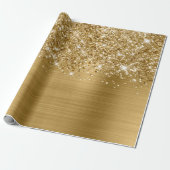 Papier Cadeau Paillettes dorées Glamour (Déroulé)