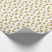 Papier Cadeau Paillettes Dorées Points Polka (Coin)