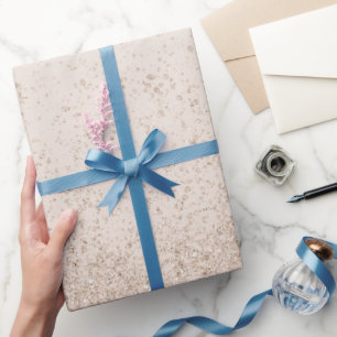 Papier Cadeau Paillettes Faux Brun Clair