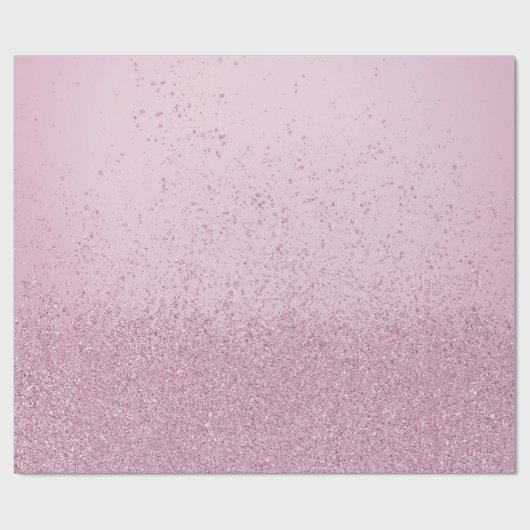 Papier Cadeau Paillettes Faux Rose (Plat)