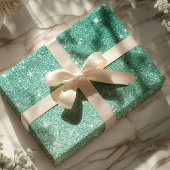 Papier Cadeau Paillettes ombrées sarcelle