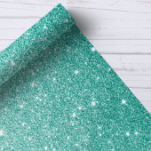 Papier Cadeau Paillettes ombrées sarcelle