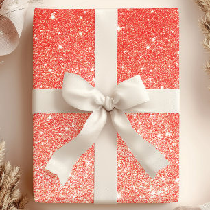 Papier Cadeau Paillettes Rouge Ombré Brillantes