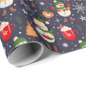 Papier Cadeau Pain de gingembre au Sucre de canne chaud de Noël (Coin rond)