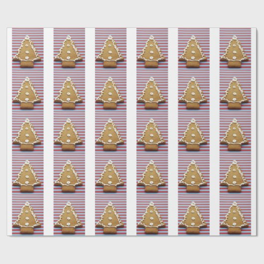 Papier Cadeau Pain d'épice Cookie Noël Arbre Noël Noël Noël Noël (Plat)