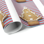 Papier Cadeau Pain d'épice Cookie Noël Arbre Noël Noël Noël Noël (Coin rond)