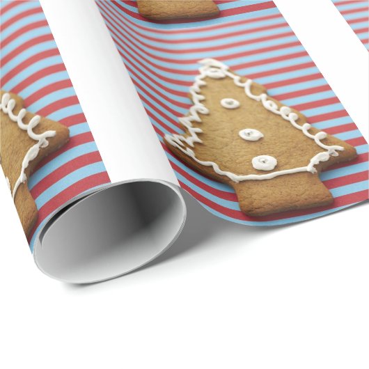Papier Cadeau Pain d'épice Cookie Noël Arbre Noël Noël Noël Noël (Coin rond)