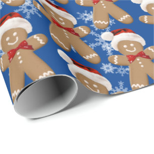 Papier Cadeau Pain D'Épice Homme Et Pneus À Neige Enveloppement 